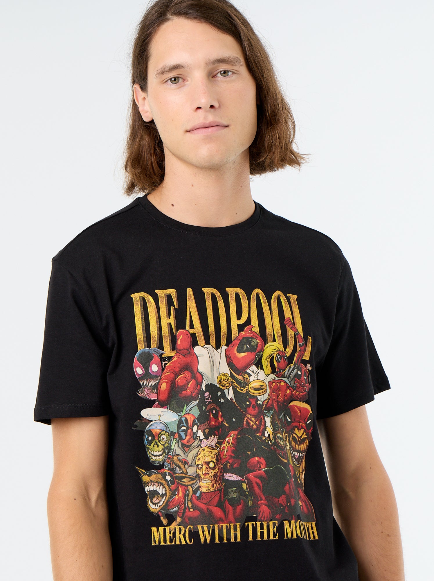 T-shirt 'Deadpool' 'Marvel' à manches courtes - Noir