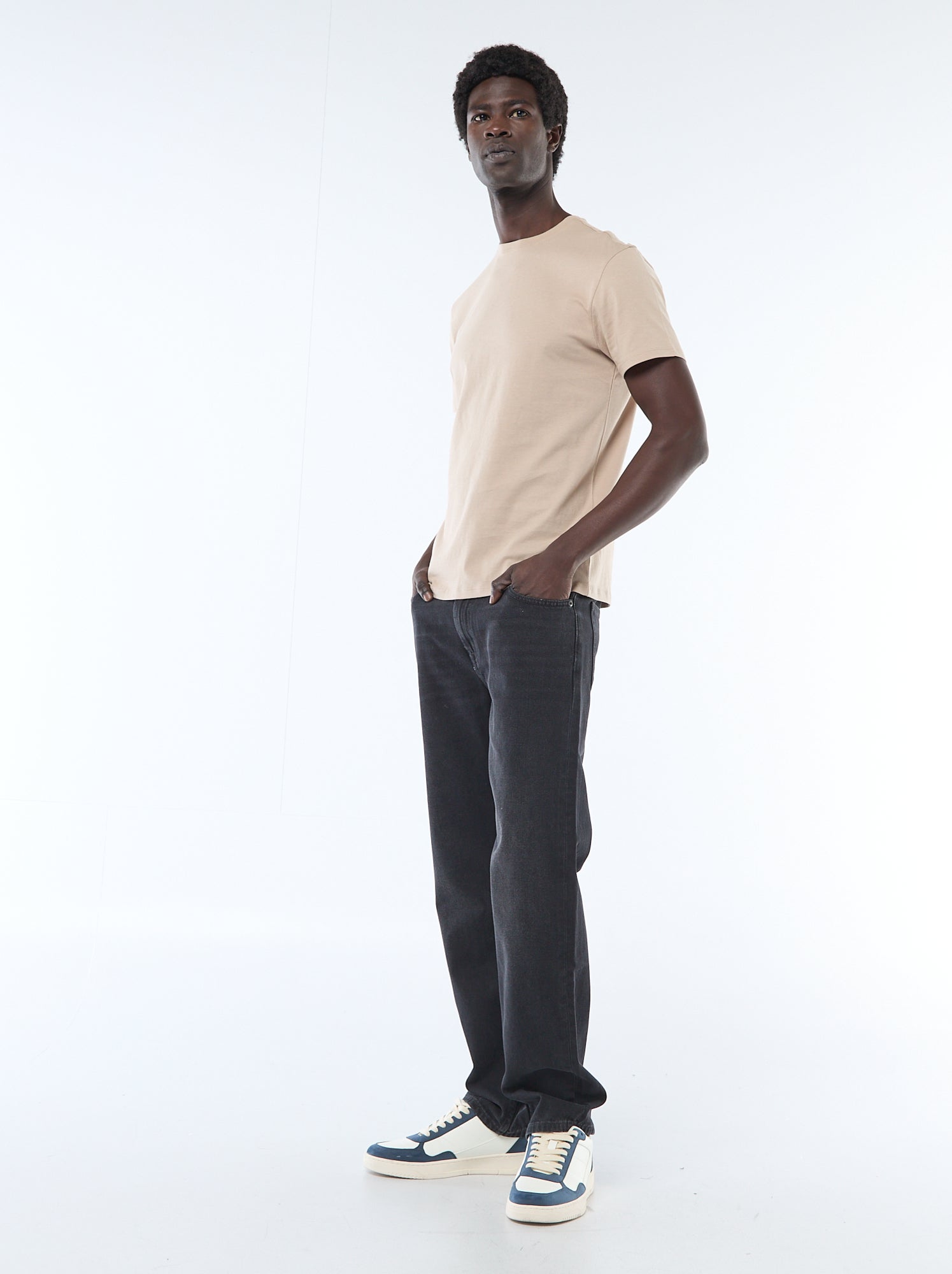 T-shirt en jersey à col rond pour homme - Beige (VT552_181)