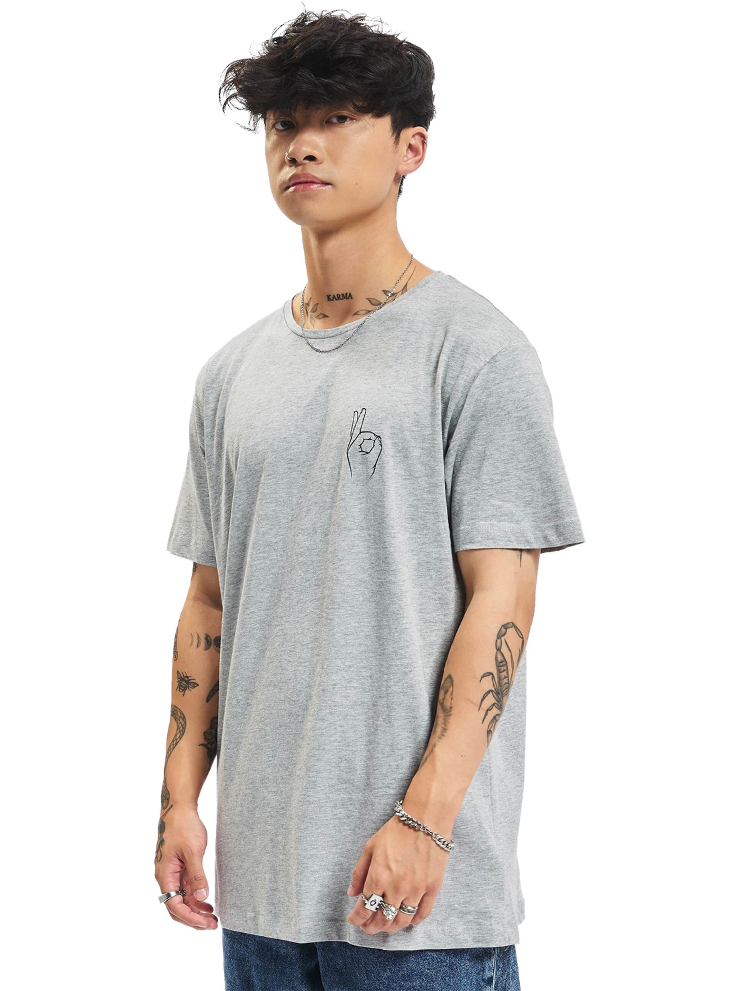 T-shirt easy sign - mister tee - Gris chiné