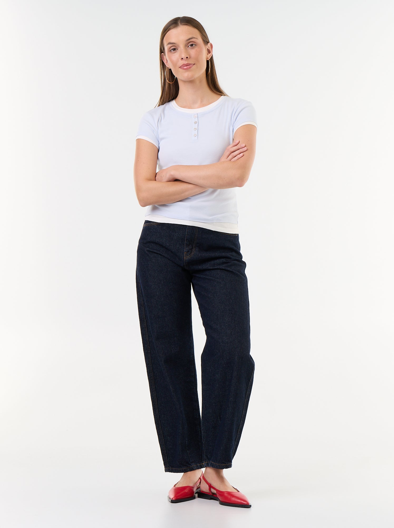 T-shirt effet 2-en-1 manches courtes - Bleu (GKD44_4)