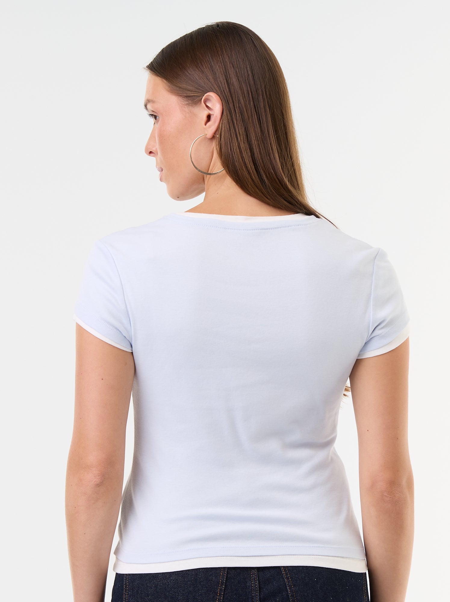 T-shirt effet 2-en-1 manches courtes - Bleu (GKD44_4)