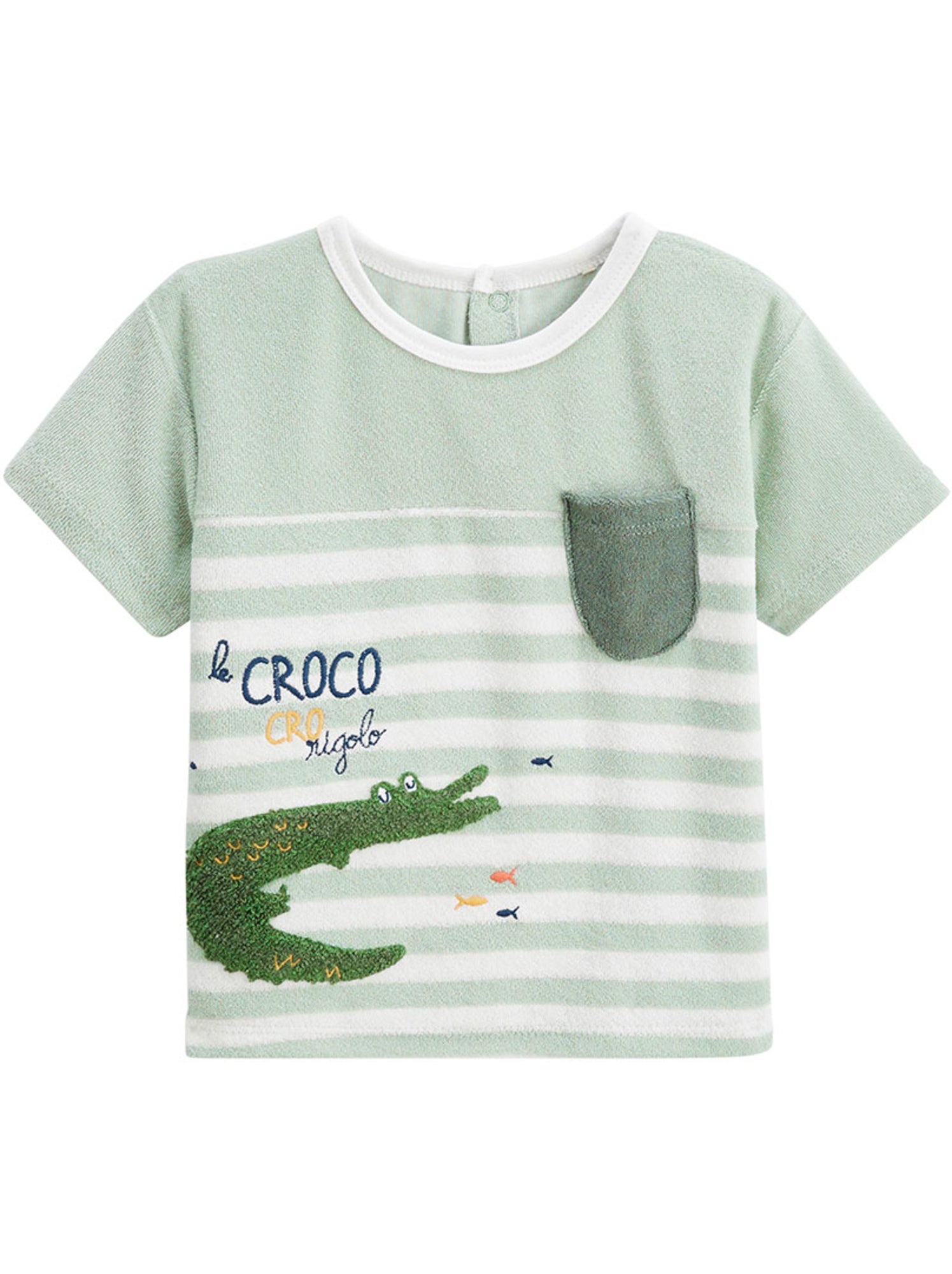 T-shirt en éponge crocro rigolo - Kaki