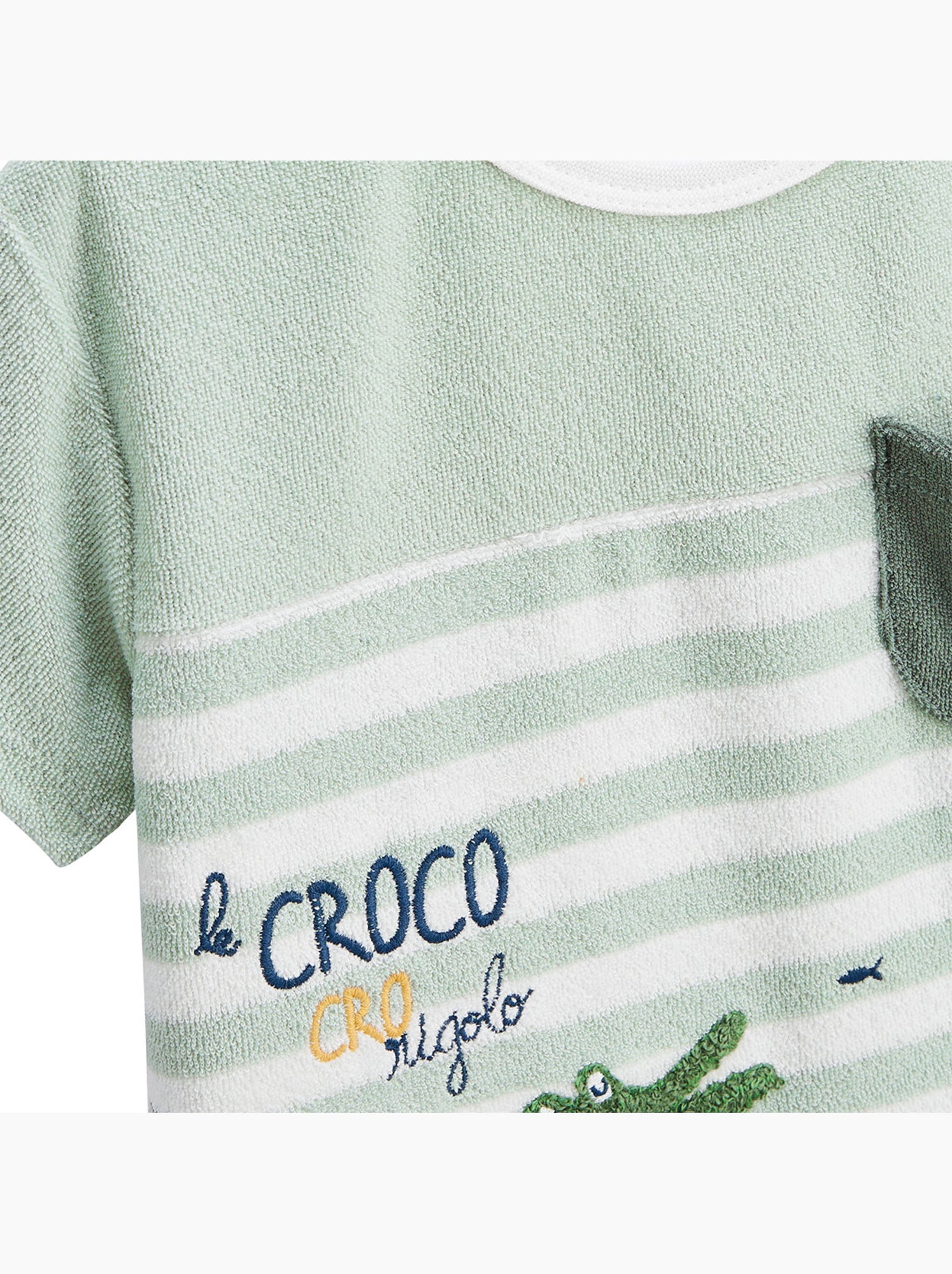 T-shirt en éponge crocro rigolo - Kaki