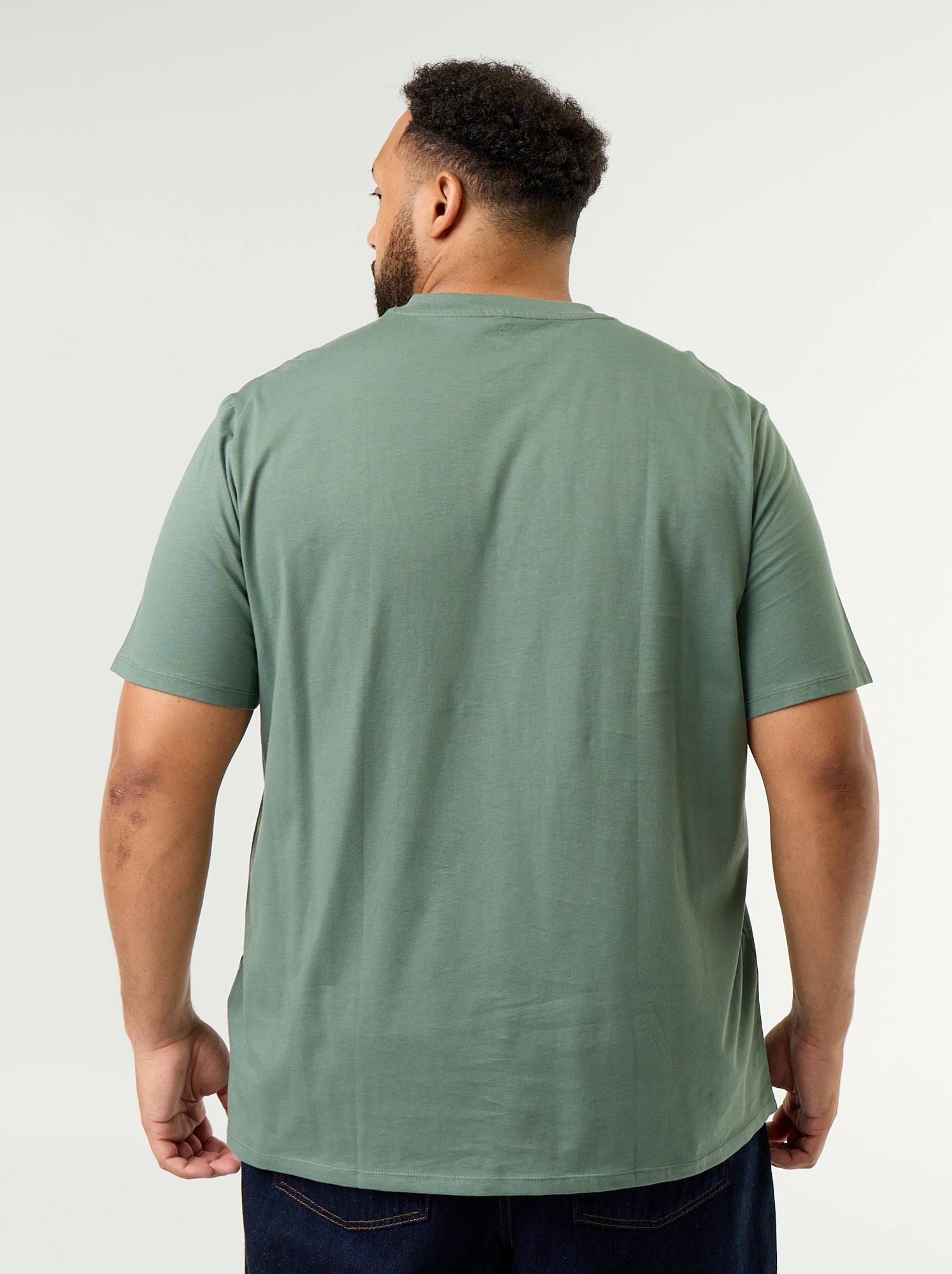 T-shirt en jersey à col V - Vert