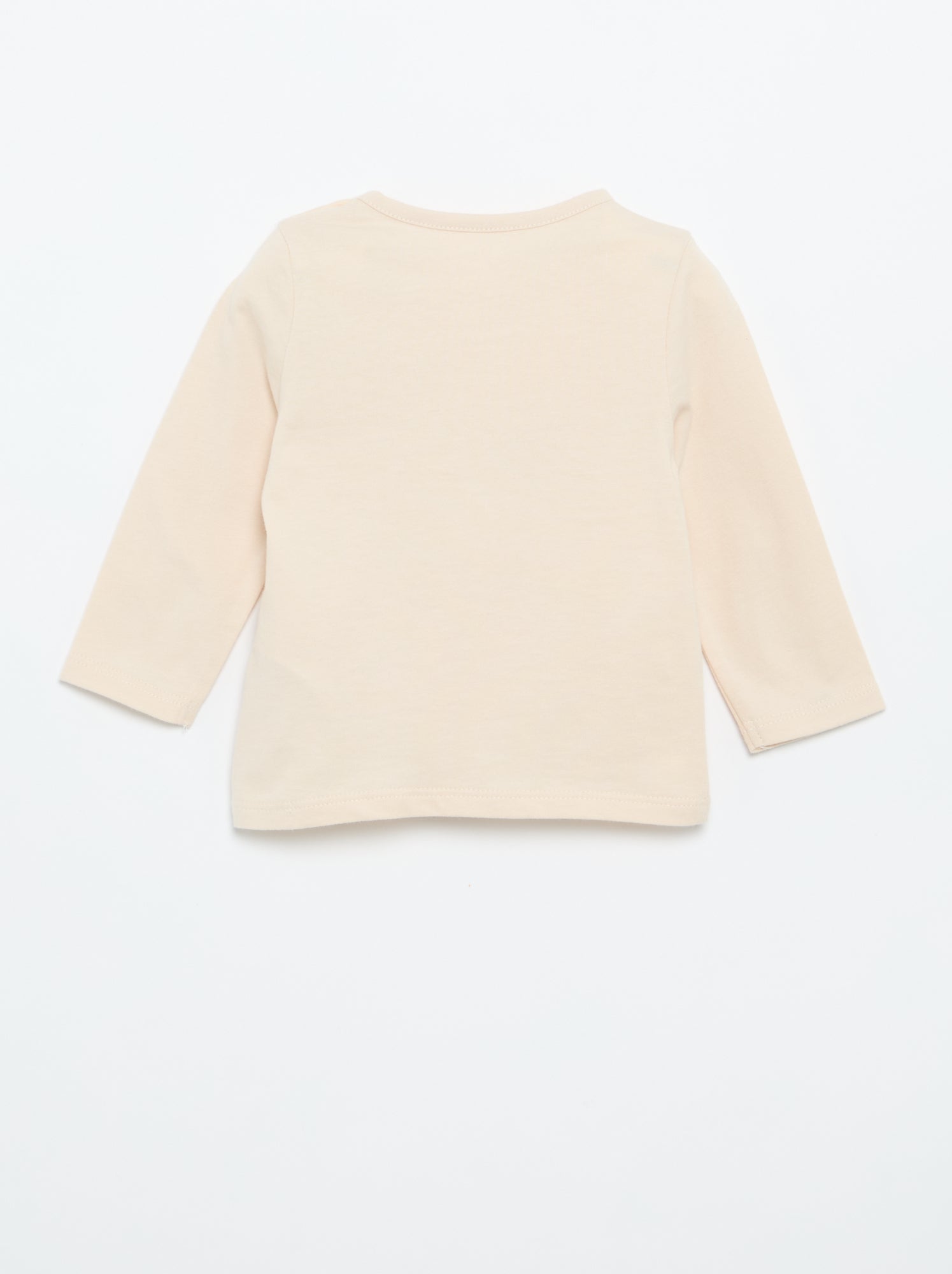 T-shirt en jersey à manches longues - Beige
