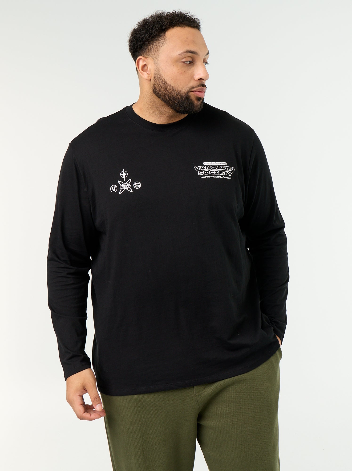 T-shirt en jersey à manches longues - Noir