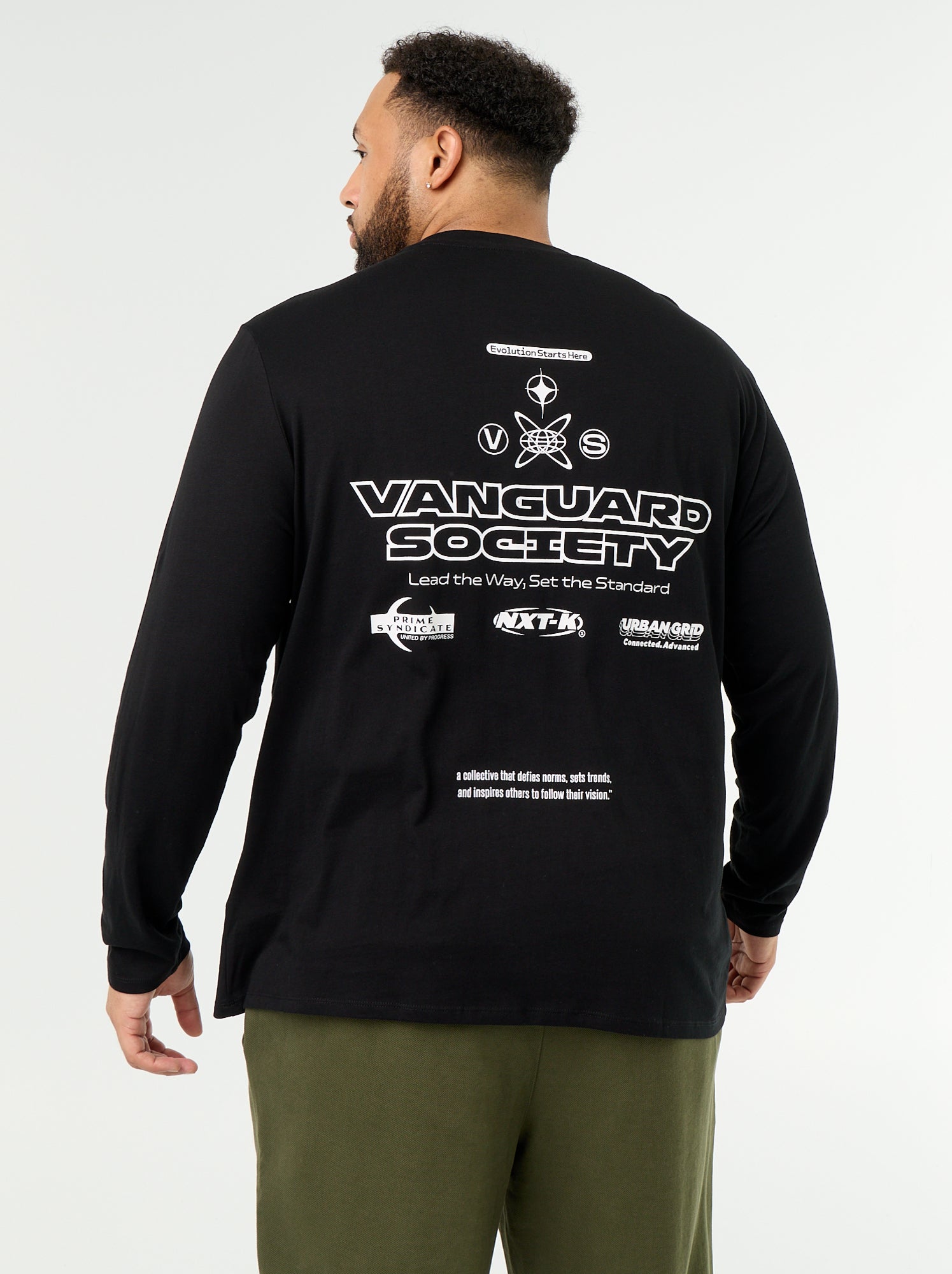 T-shirt en jersey à manches longues - Noir