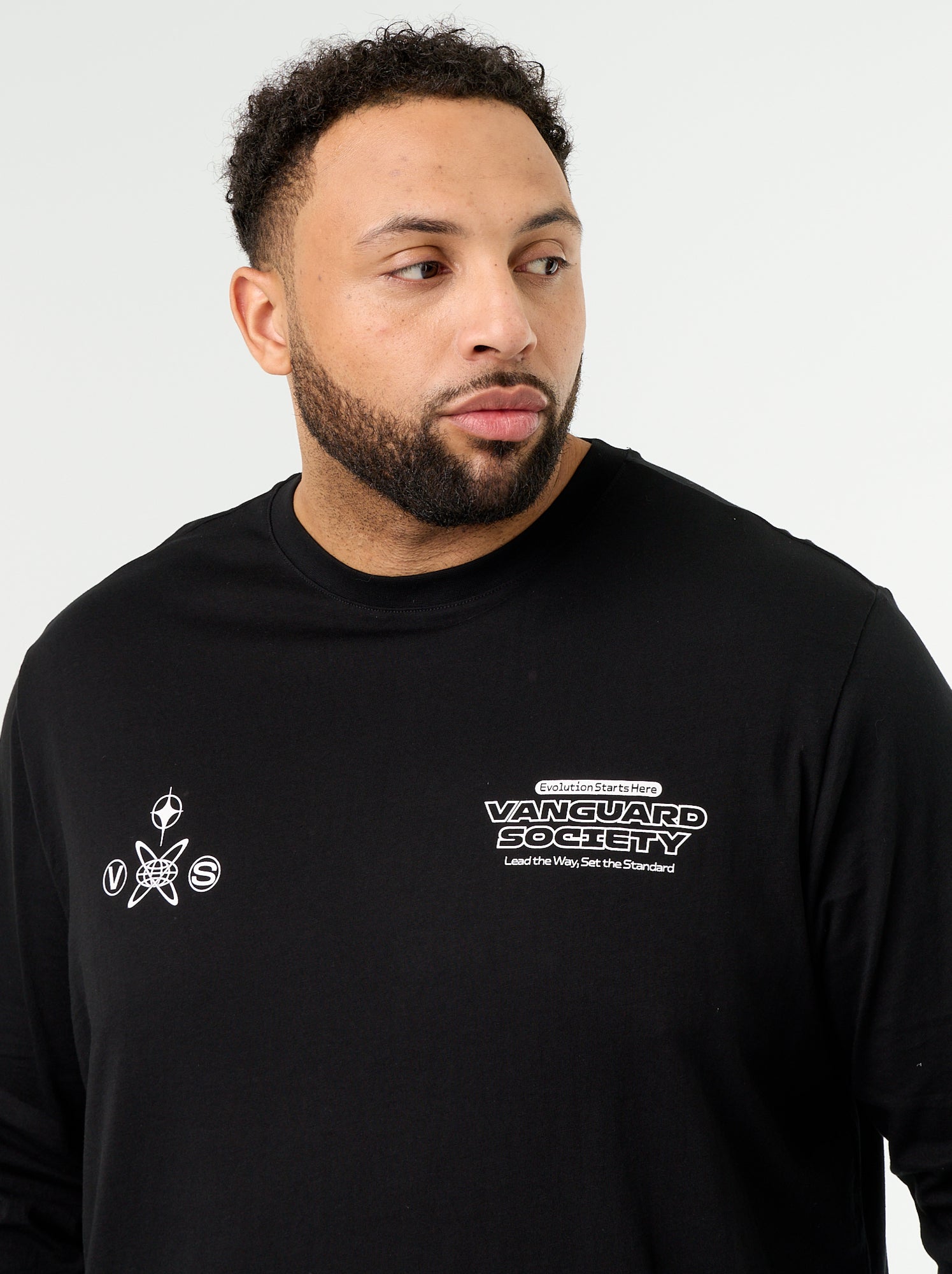 T-shirt en jersey à manches longues - Noir
