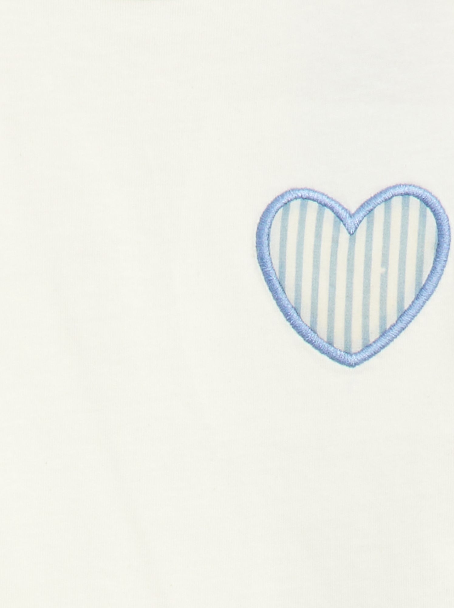 T-shirt en jersey de coton à patch cœur - Blanc