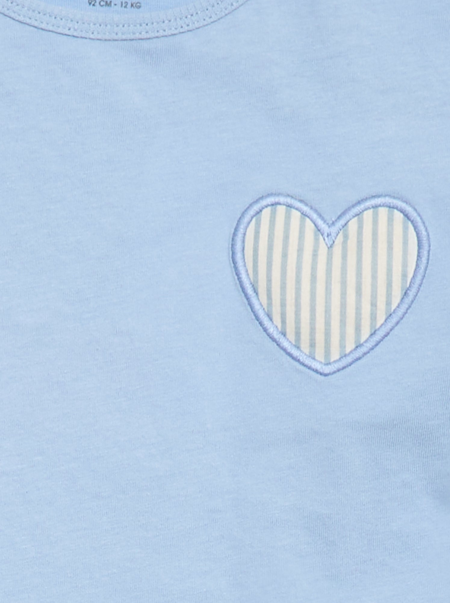 T-shirt en jersey de coton à patch cœur - Bleu