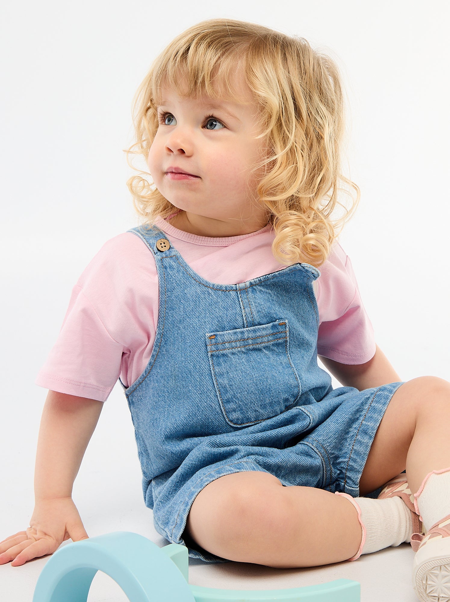 T-shirt en jersey de coton à patch cœur - Rose