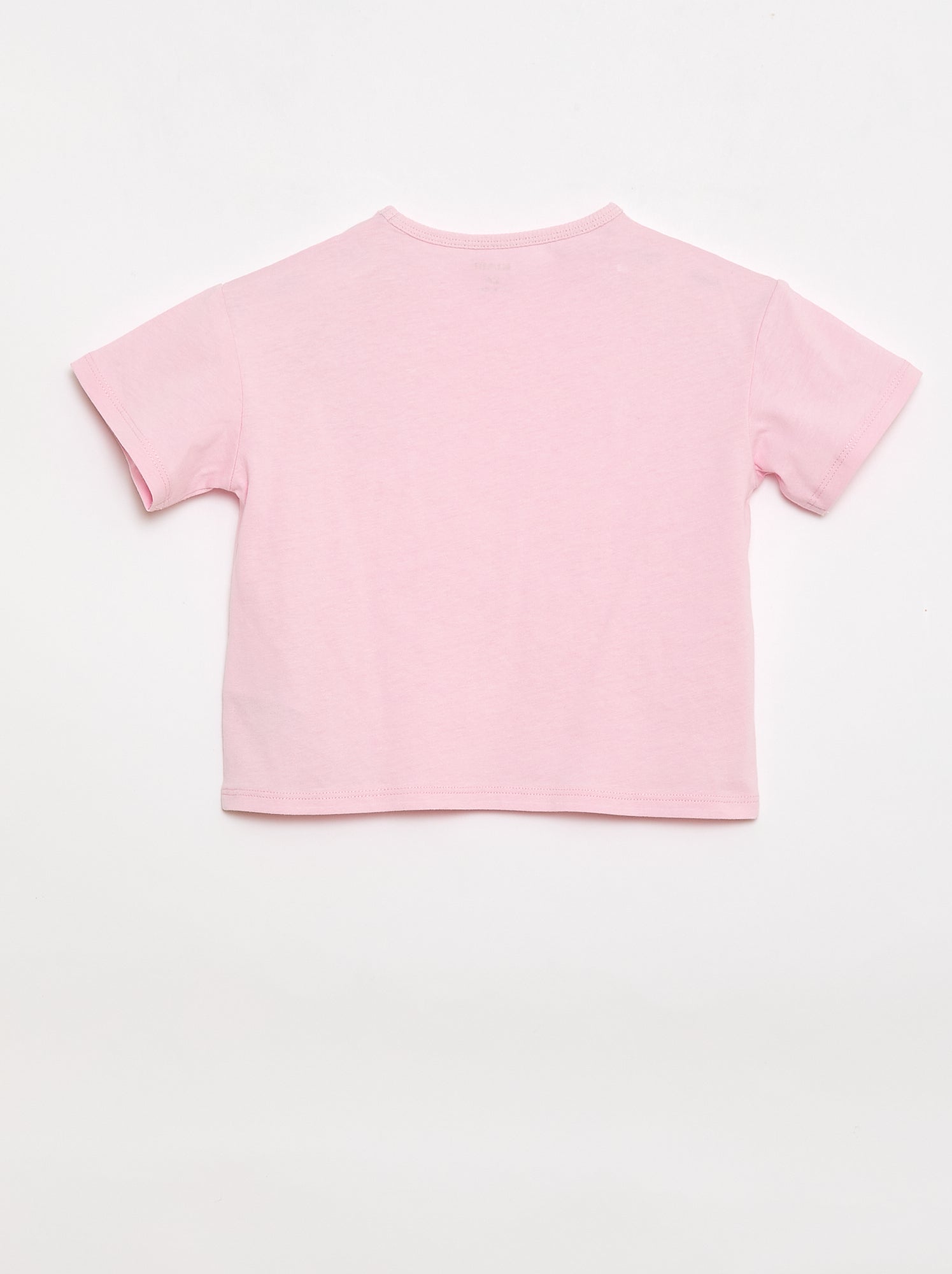 T-shirt en jersey de coton à patch cœur - Rose
