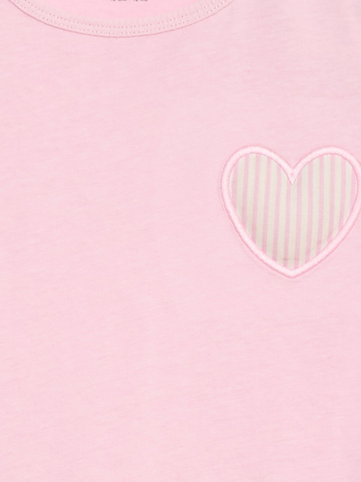 T-shirt en jersey de coton à patch cœur - Rose