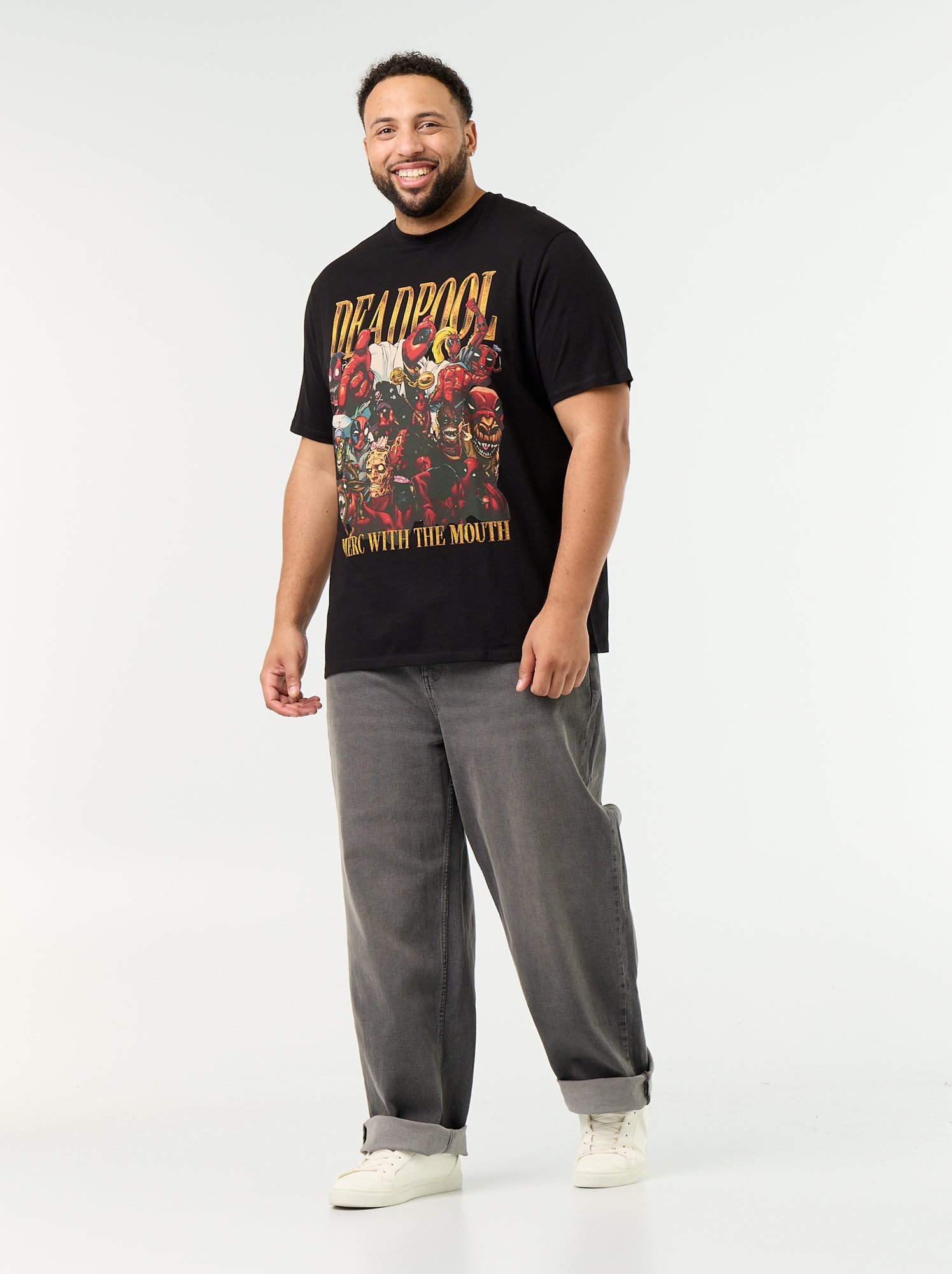 T-shirt en jersey 'Deadpool' 'Marvel' à manches courtes - Noir