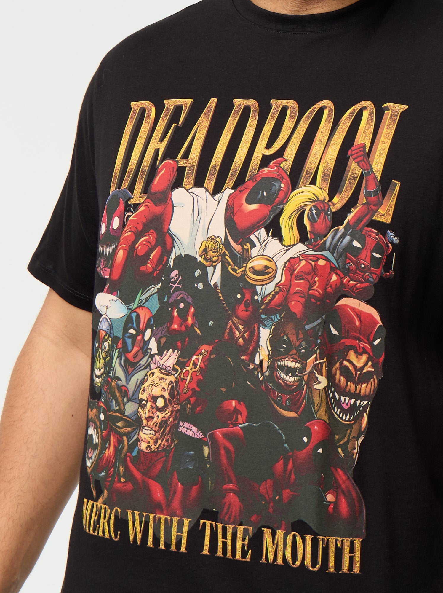 T-shirt en jersey 'Deadpool' 'Marvel' à manches courtes - Noir