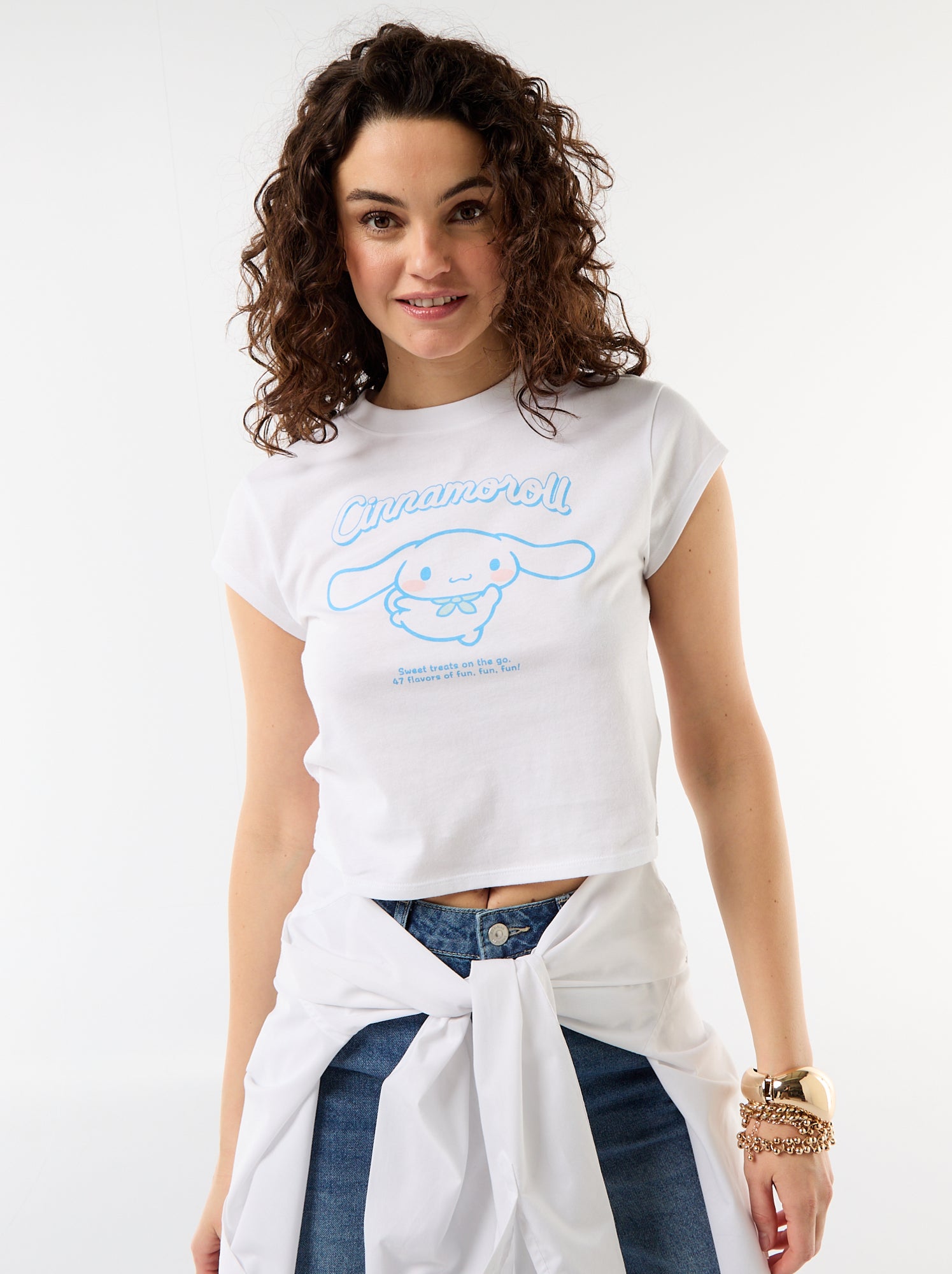 T-shirt en jersey 'Hello Kitty' à manches courtes - Blanc