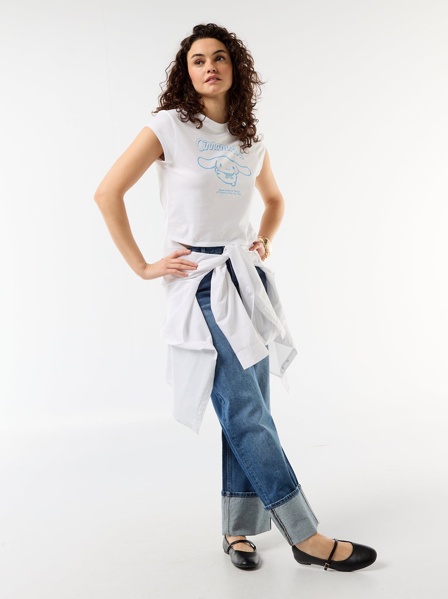 T-shirt en jersey 'Hello Kitty' à manches courtes - Blanc
