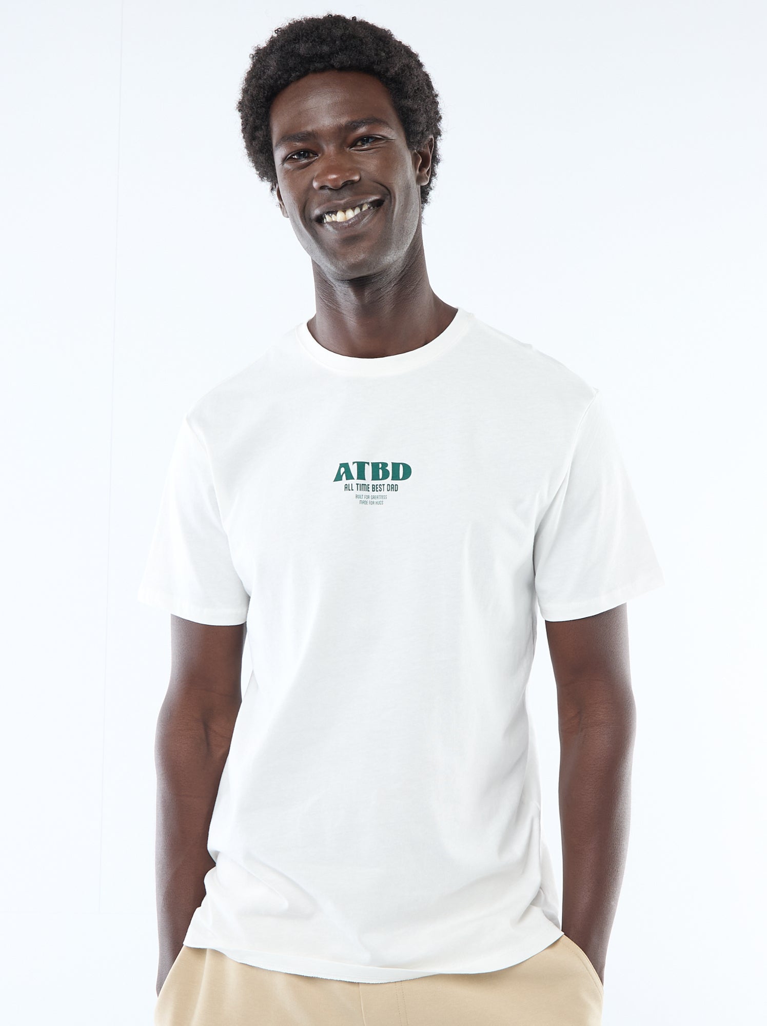 T-shirt en jersey manches courtes imprimé recto/verso - Blanc (ESP60_4)