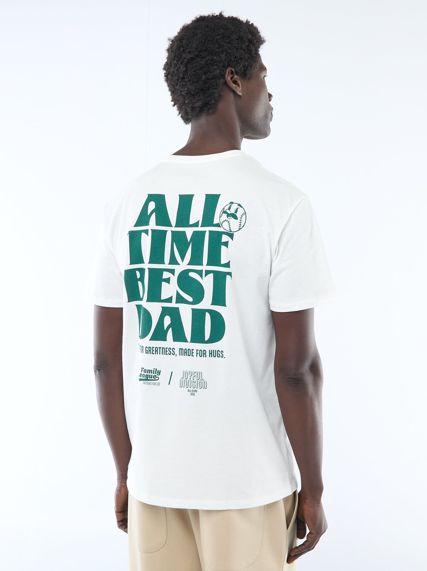 T-shirt en jersey manches courtes imprimé recto/verso - Blanc (ESP60_4)