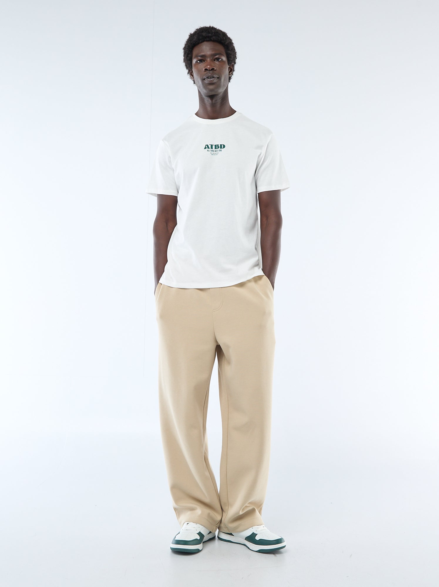 T-shirt en jersey manches courtes imprimé recto/verso - Blanc (ESP60_4)