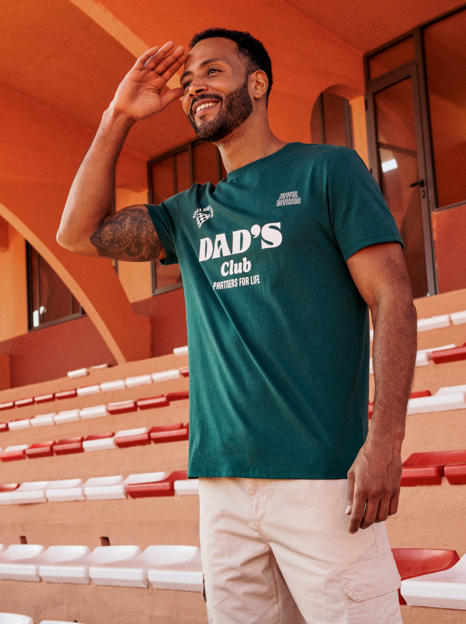 T-shirt en jersey manches courtes imprimé recto/verso - Vert