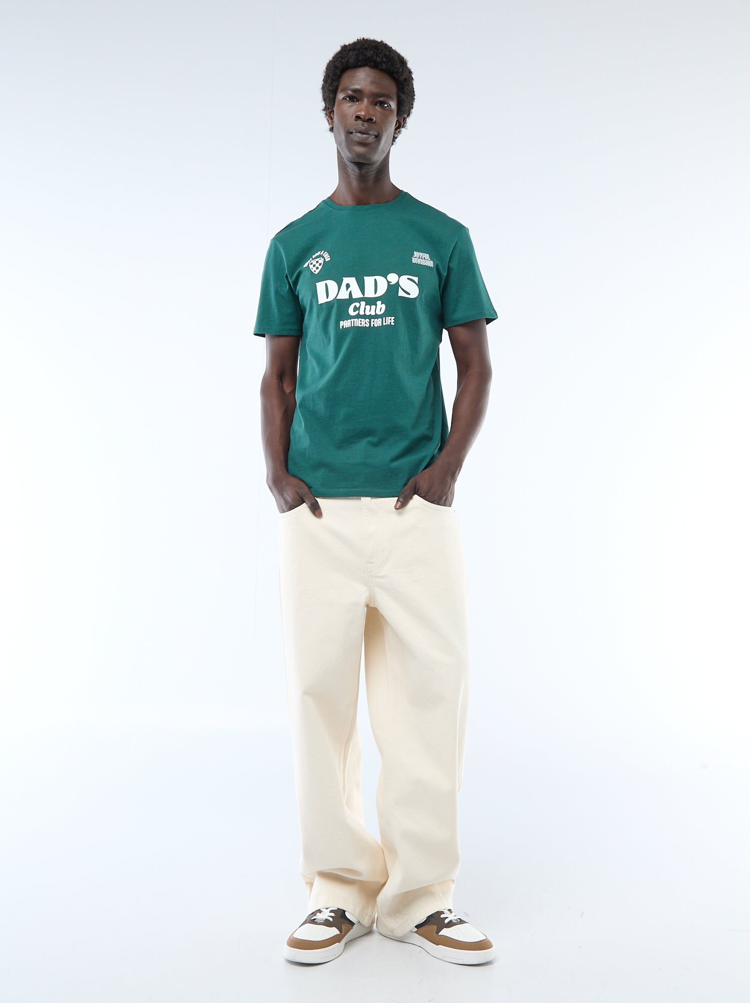 T-shirt en jersey manches courtes imprimé recto/verso - Vert