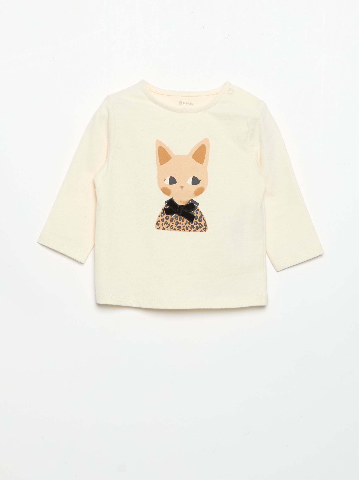 T-shirt en jersey manches longues - Blanc