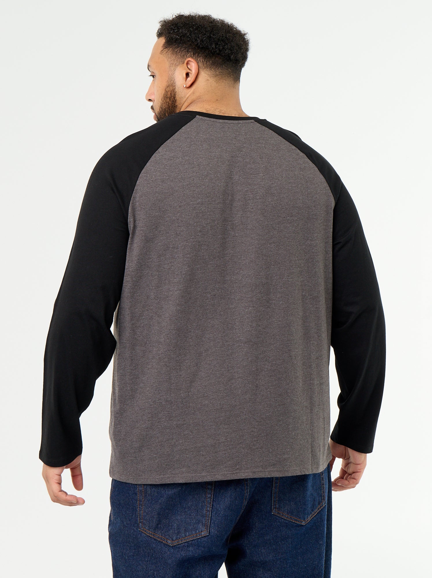 T-shirt en jersey manches longues raglan - Gris