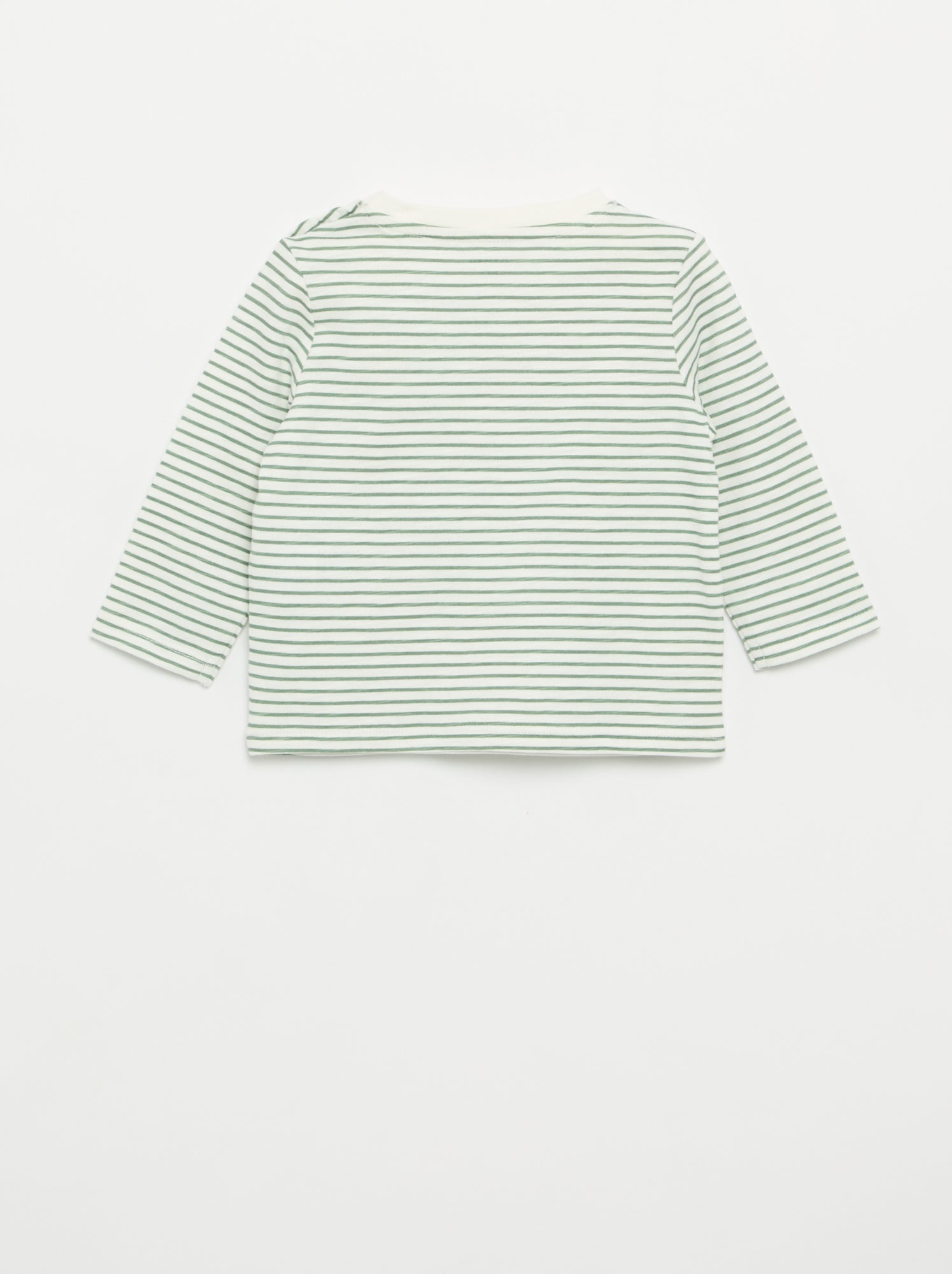 T-shirt en jersey rayé à manches longues - Blanc