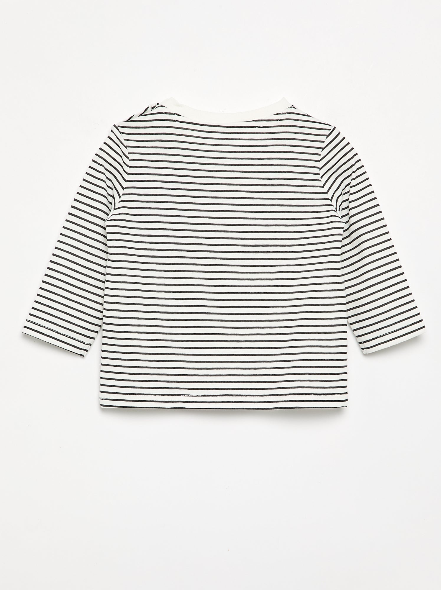 T-shirt en jersey rayé à manches longues - Gris