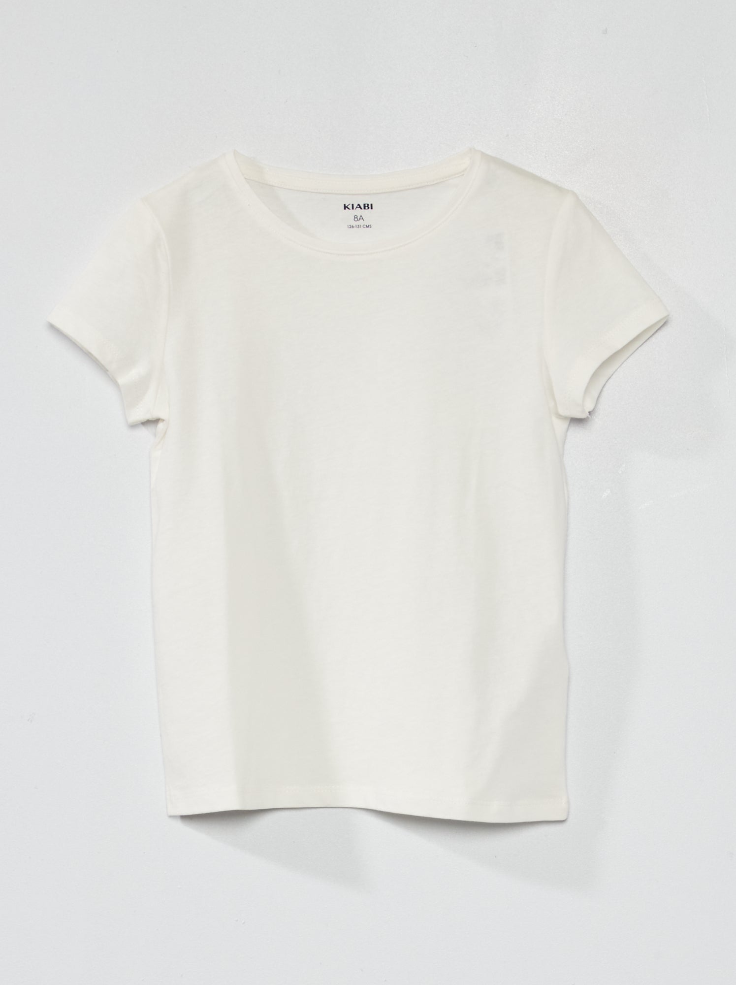 T-shirt en jersey uni - Ecru