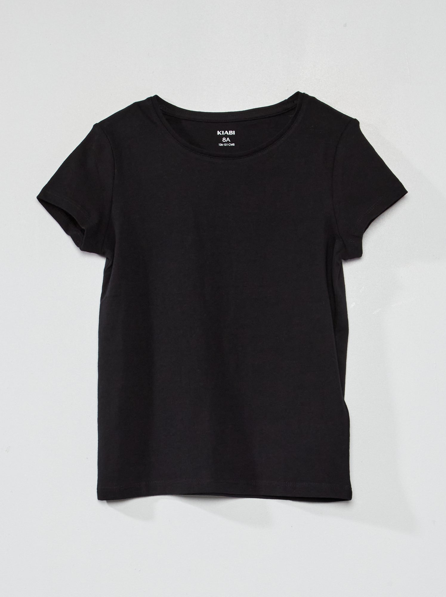 T-shirt en jersey uni - Noir
