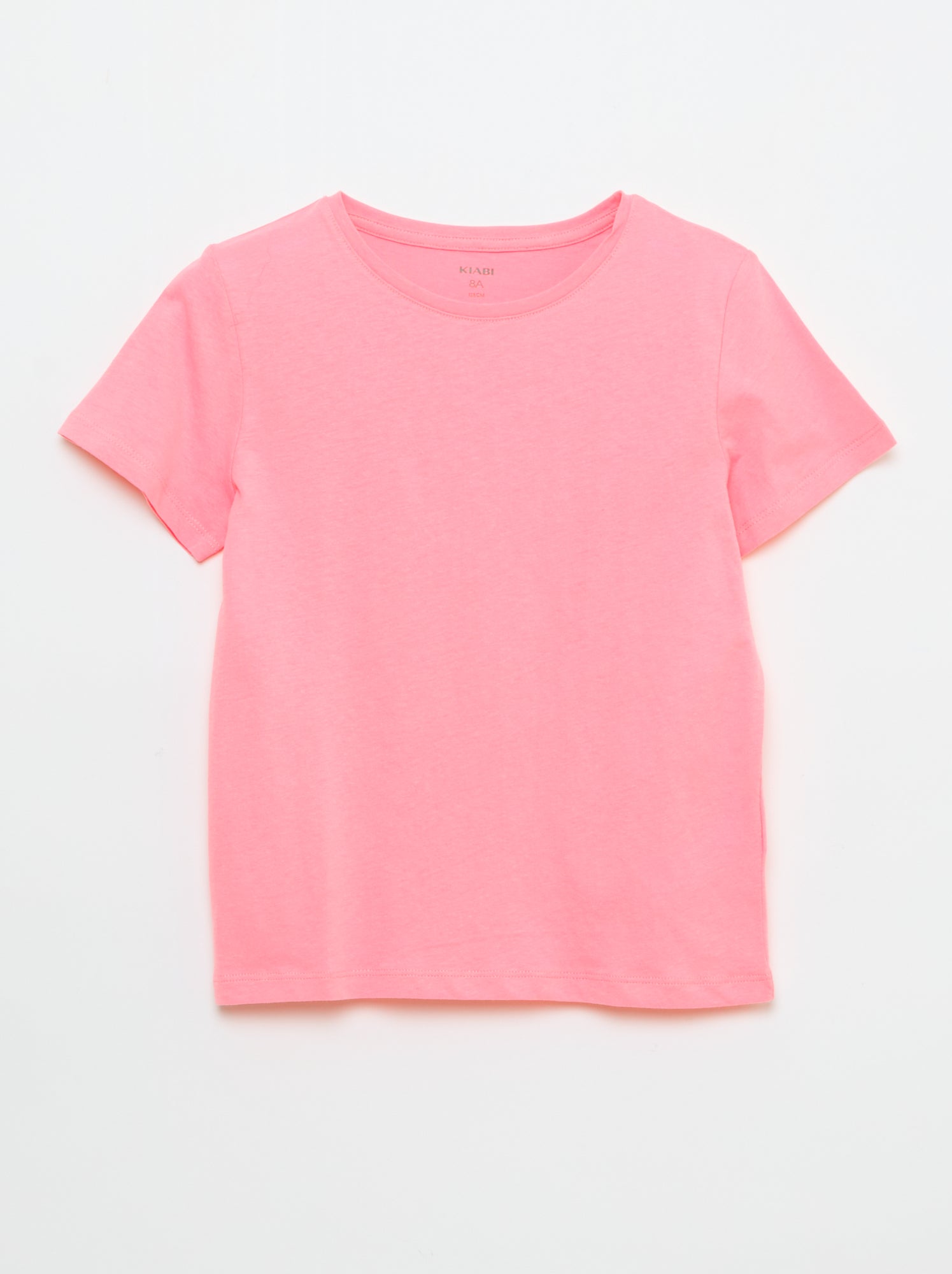 T-shirt en jersey uni - Rose