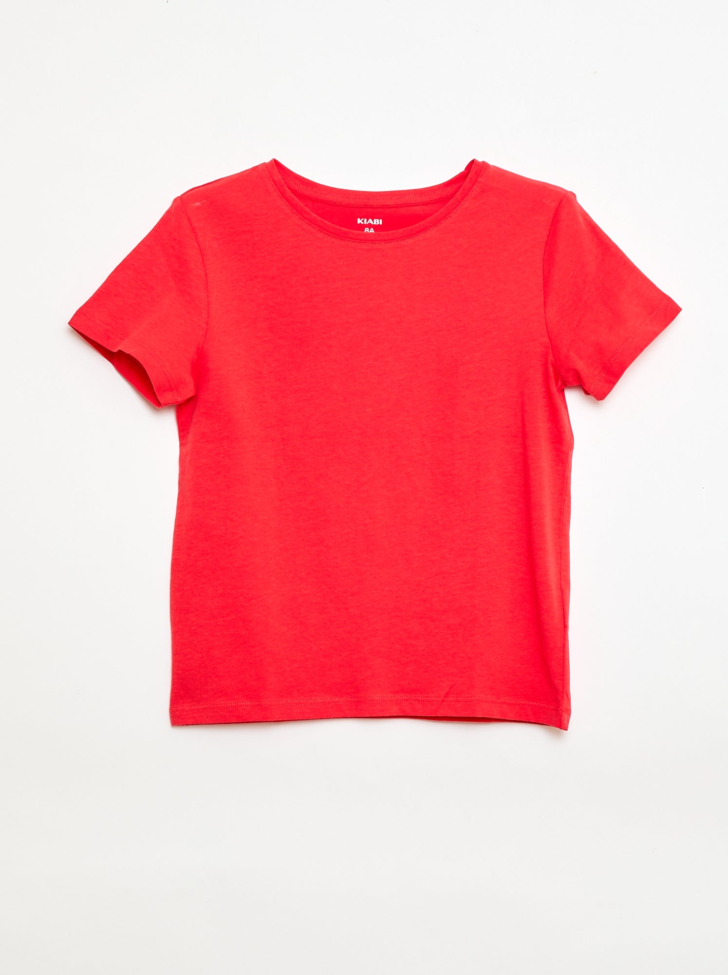 T-shirt en jersey uni - Rouge