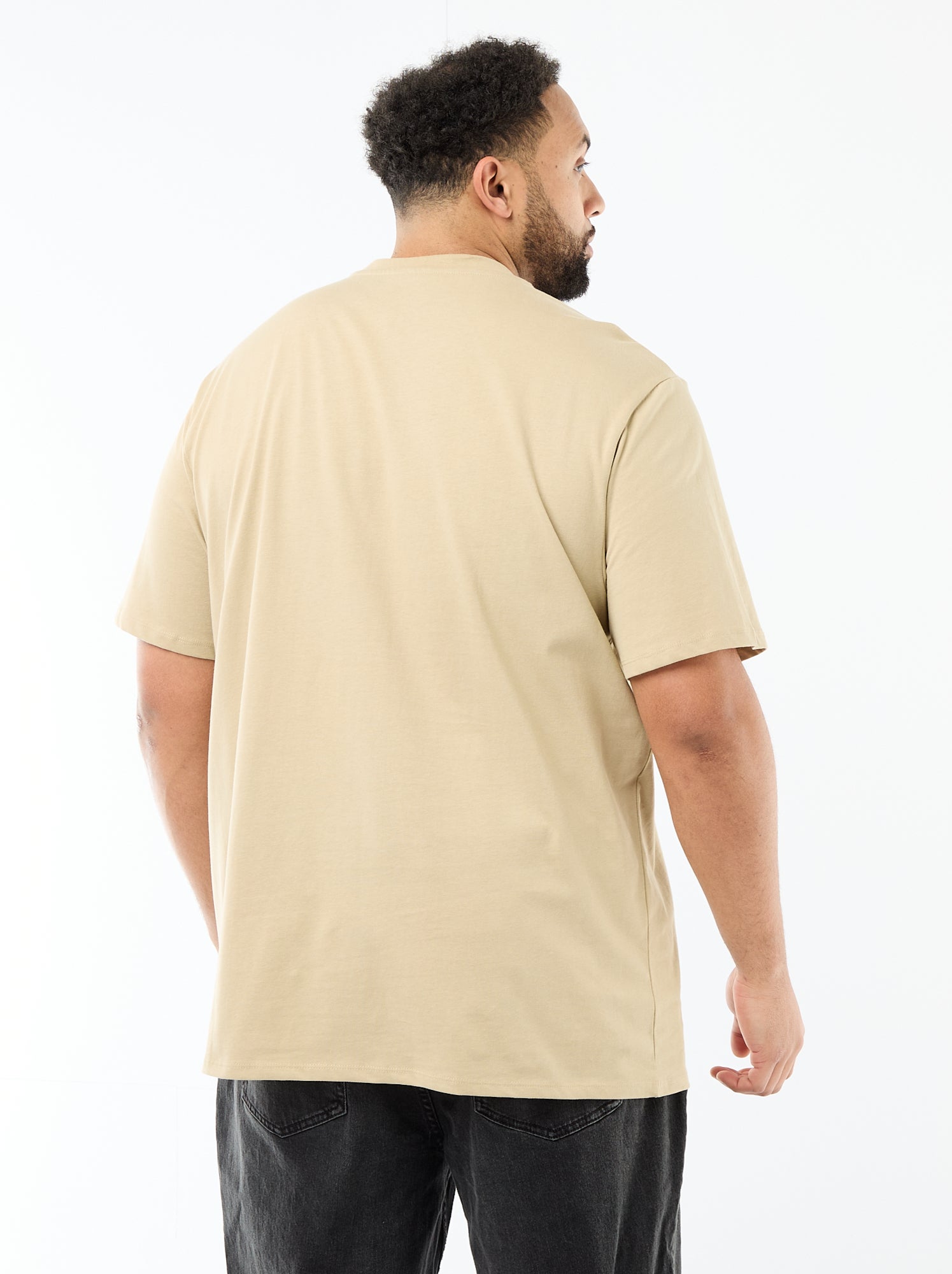 T-shirt en maille jersey à manches courtes - Beige