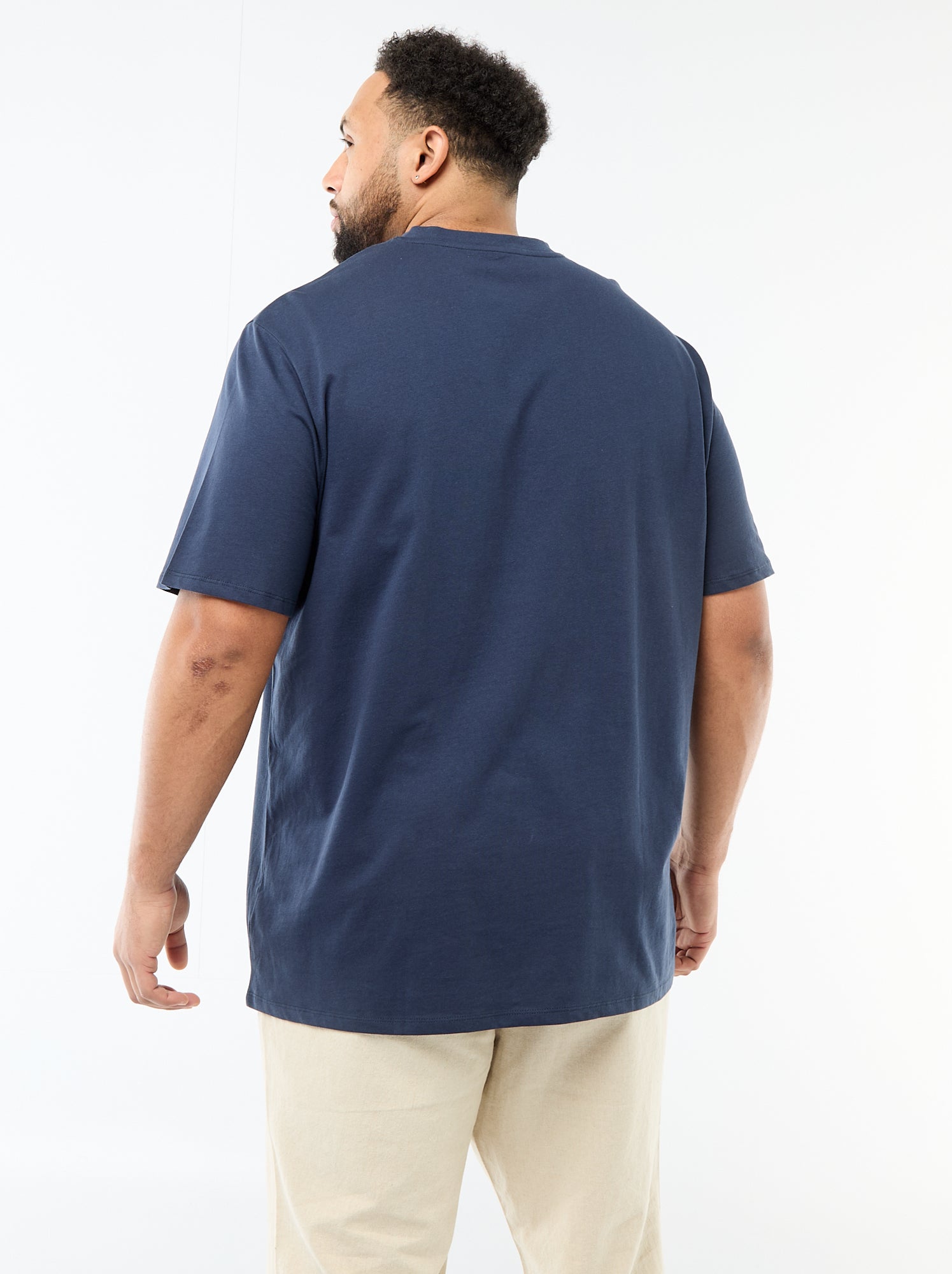 T-shirt en maille jersey à manches courtes - Bleu (FDJ69_1)