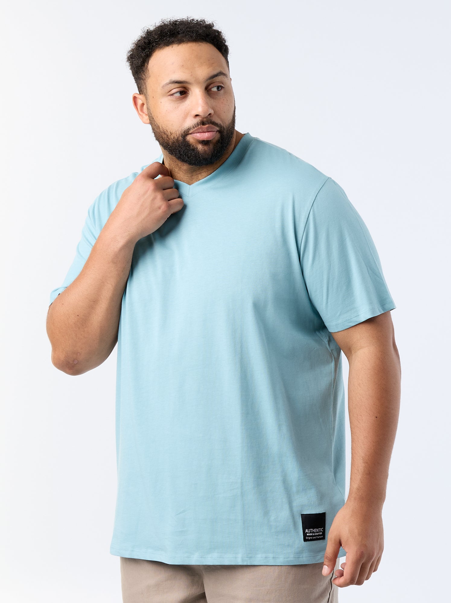 T-shirt en maille jersey à manches courtes - Bleu (FDJ69_9)