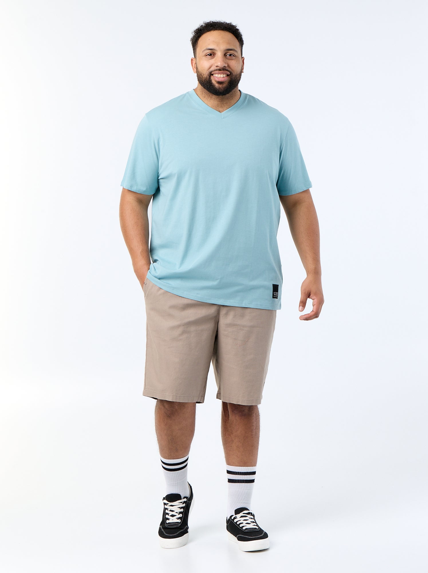 T-shirt en maille jersey à manches courtes - Bleu (FDJ69_9)
