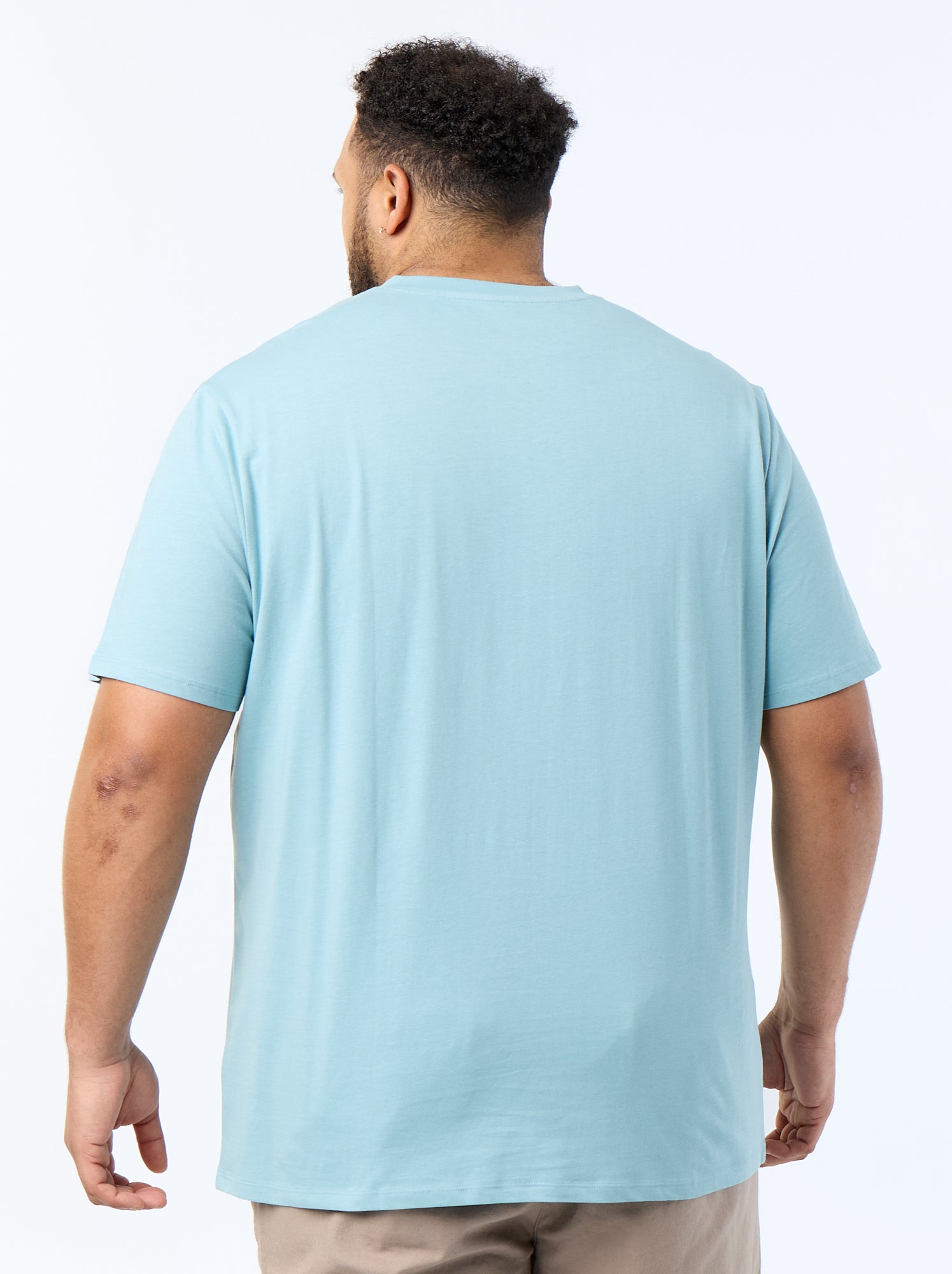 T-shirt en maille jersey à manches courtes - Bleu (FDJ69_9)