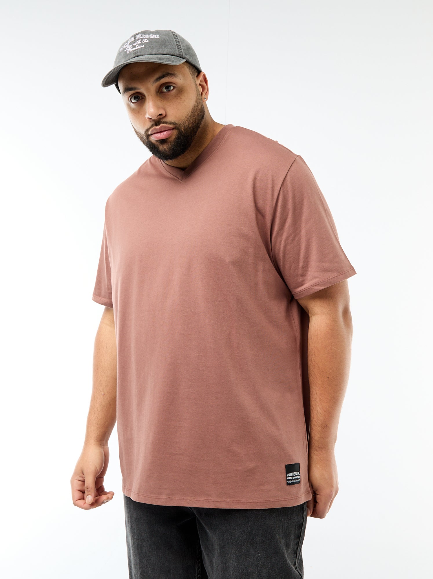 T-shirt en maille jersey à manches courtes - Marron