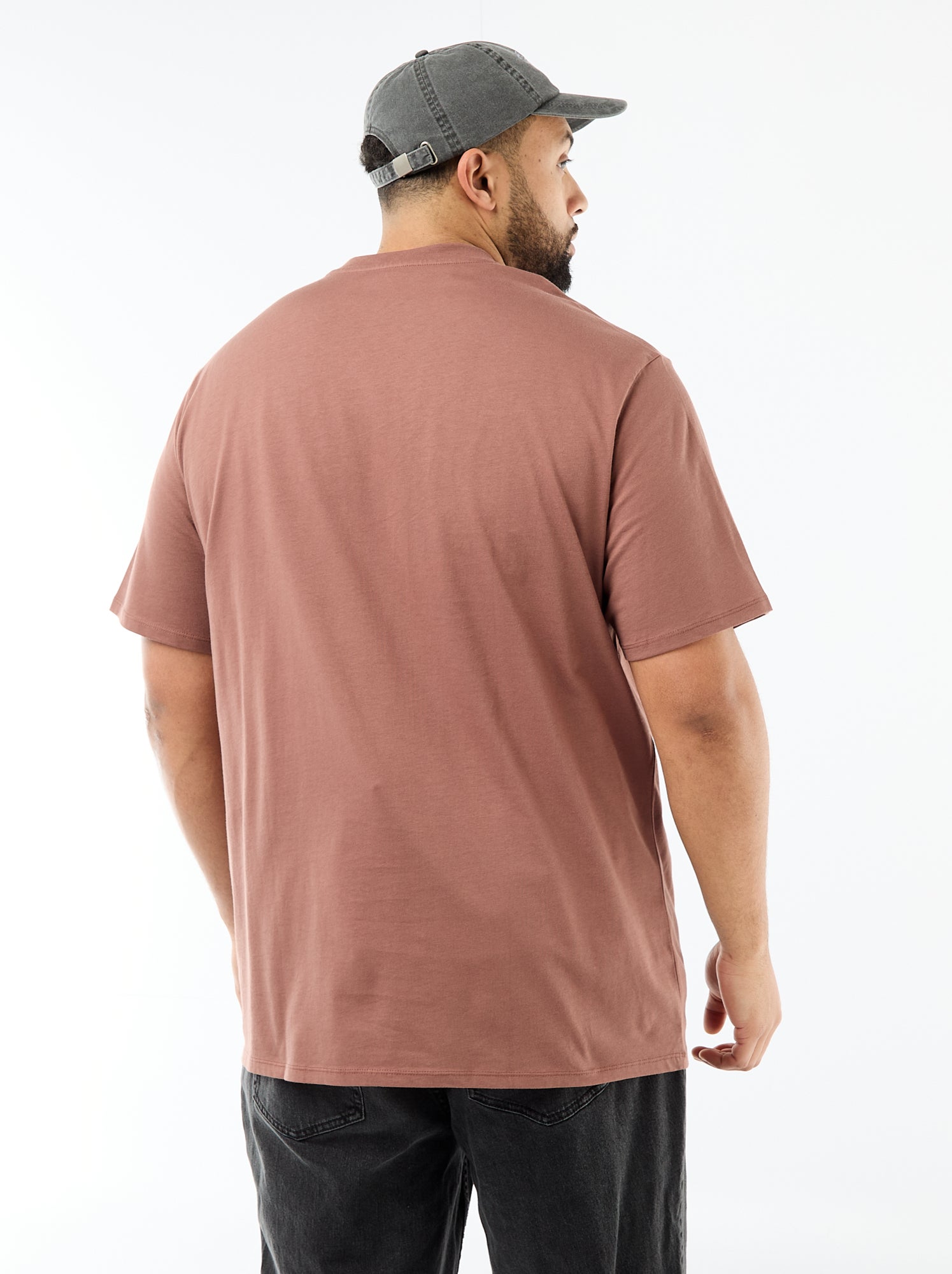 T-shirt en maille jersey à manches courtes - Marron