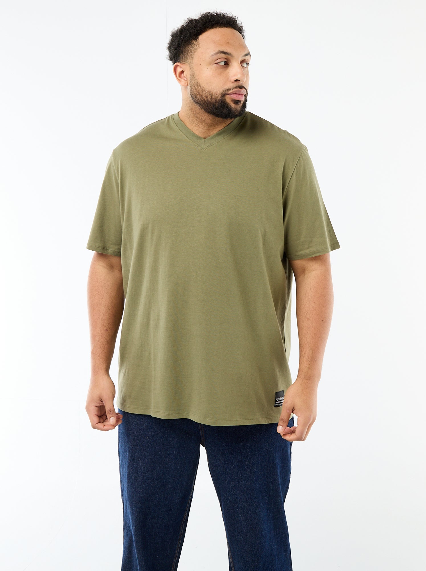 T-shirt en maille jersey à manches courtes - Vert (FDJ69_2)