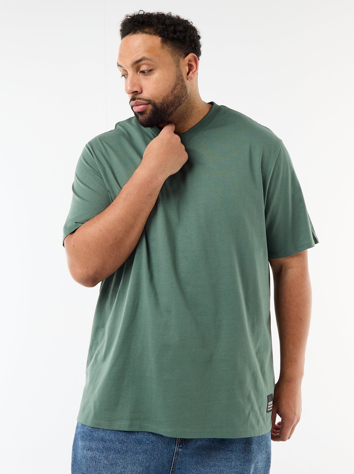 T-shirt en maille jersey à manches courtes - Vert (FDJ69_5)