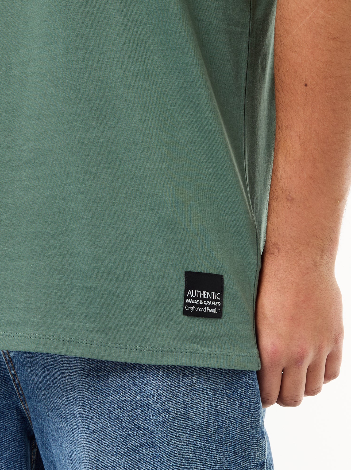 T-shirt en maille jersey à manches courtes - Vert (FDJ69_5)