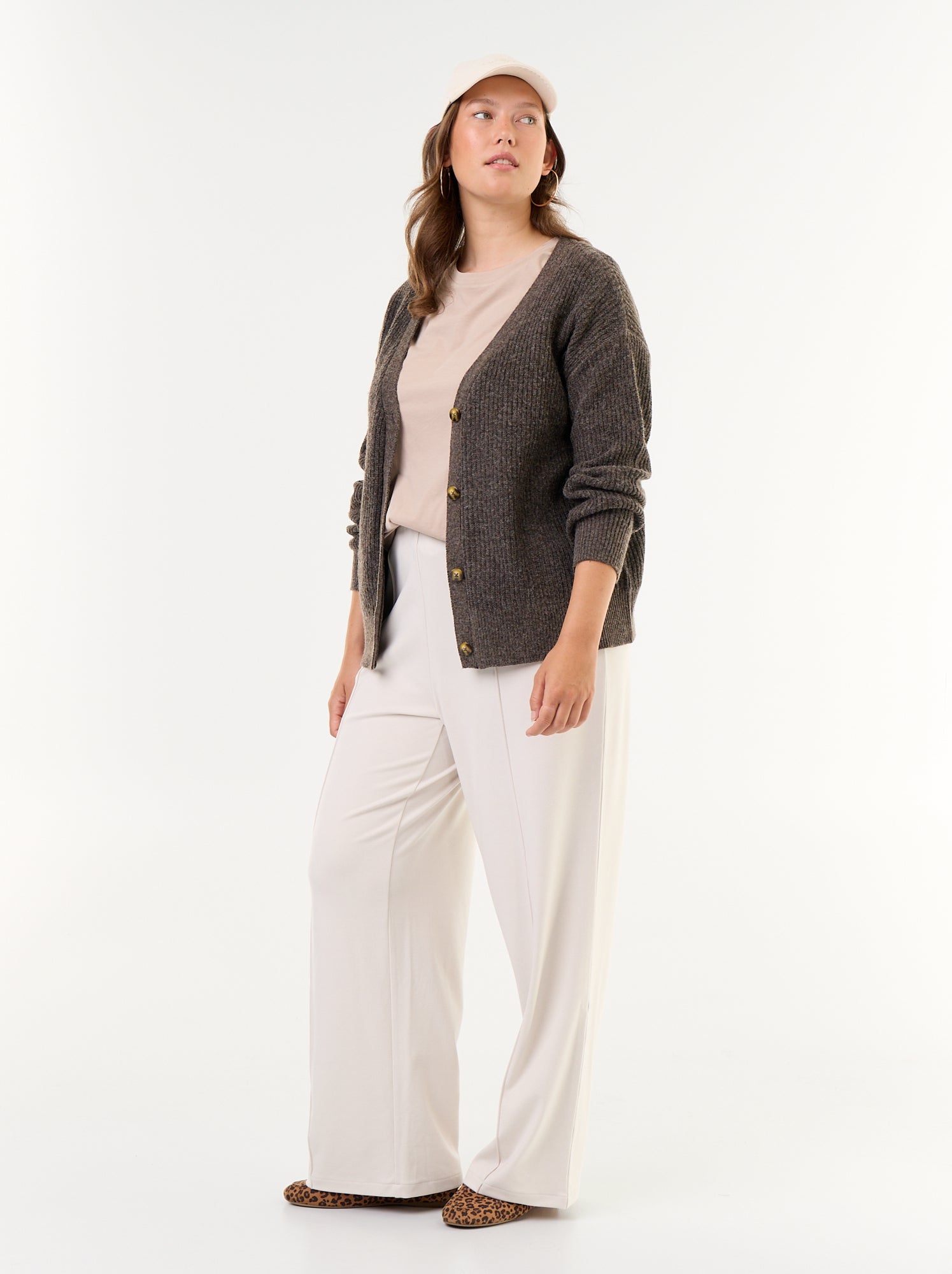 T-shirt en maille jersey manches courtes - Beige (CLC08_27)