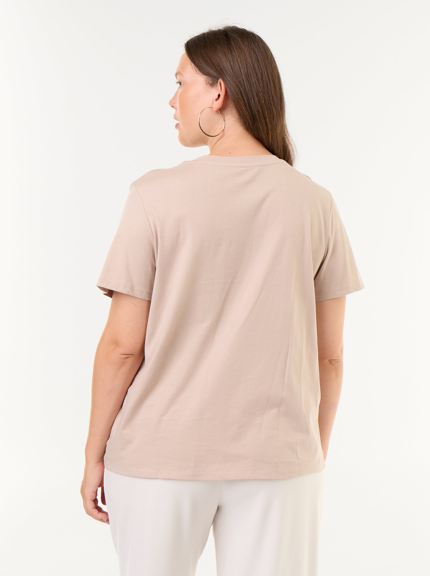 T-shirt en maille jersey manches courtes - Beige (CLC08_27)