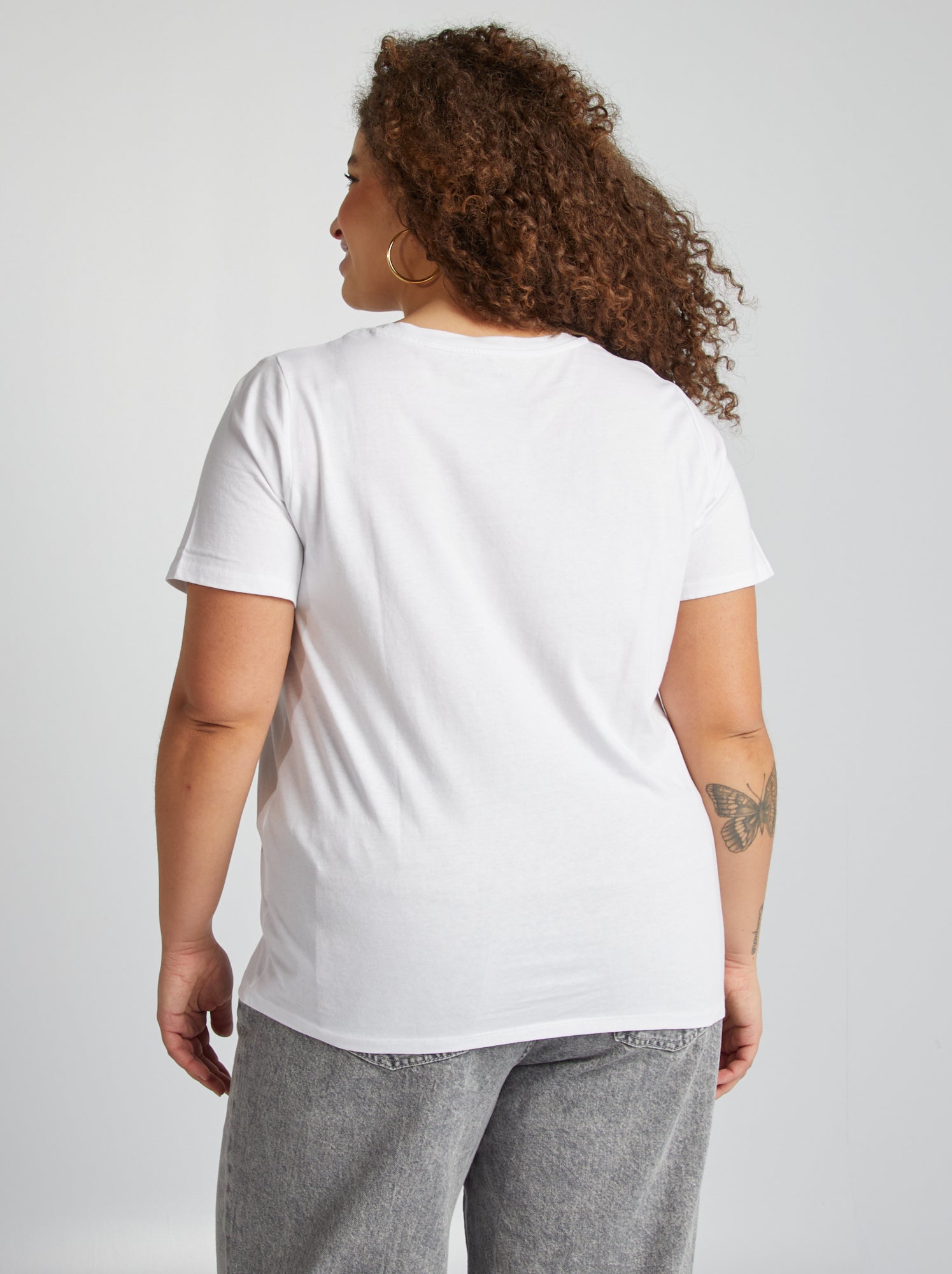 T-shirt en maille jersey manches courtes - Blanc