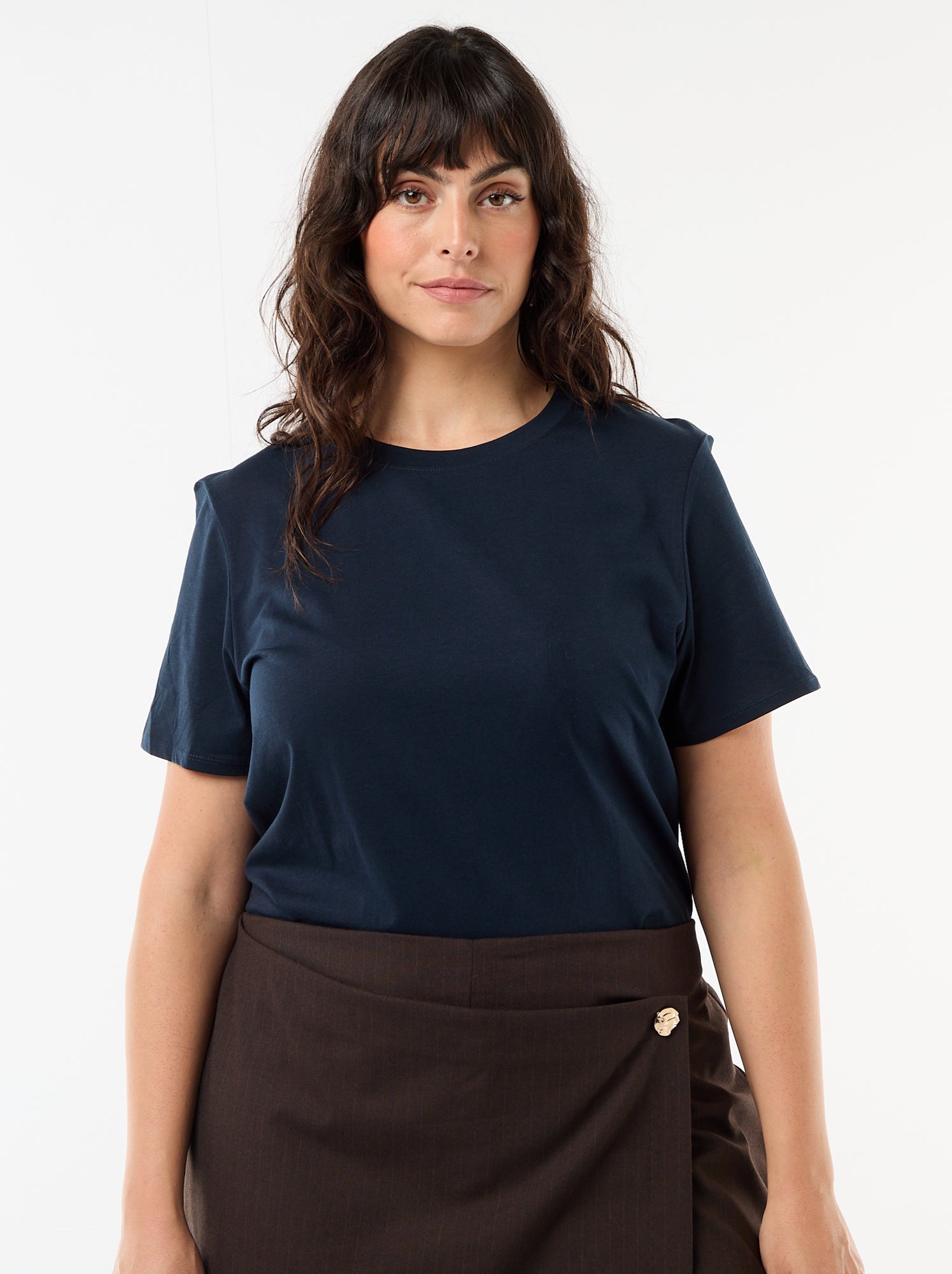 T-shirt en maille jersey manches courtes - Bleu