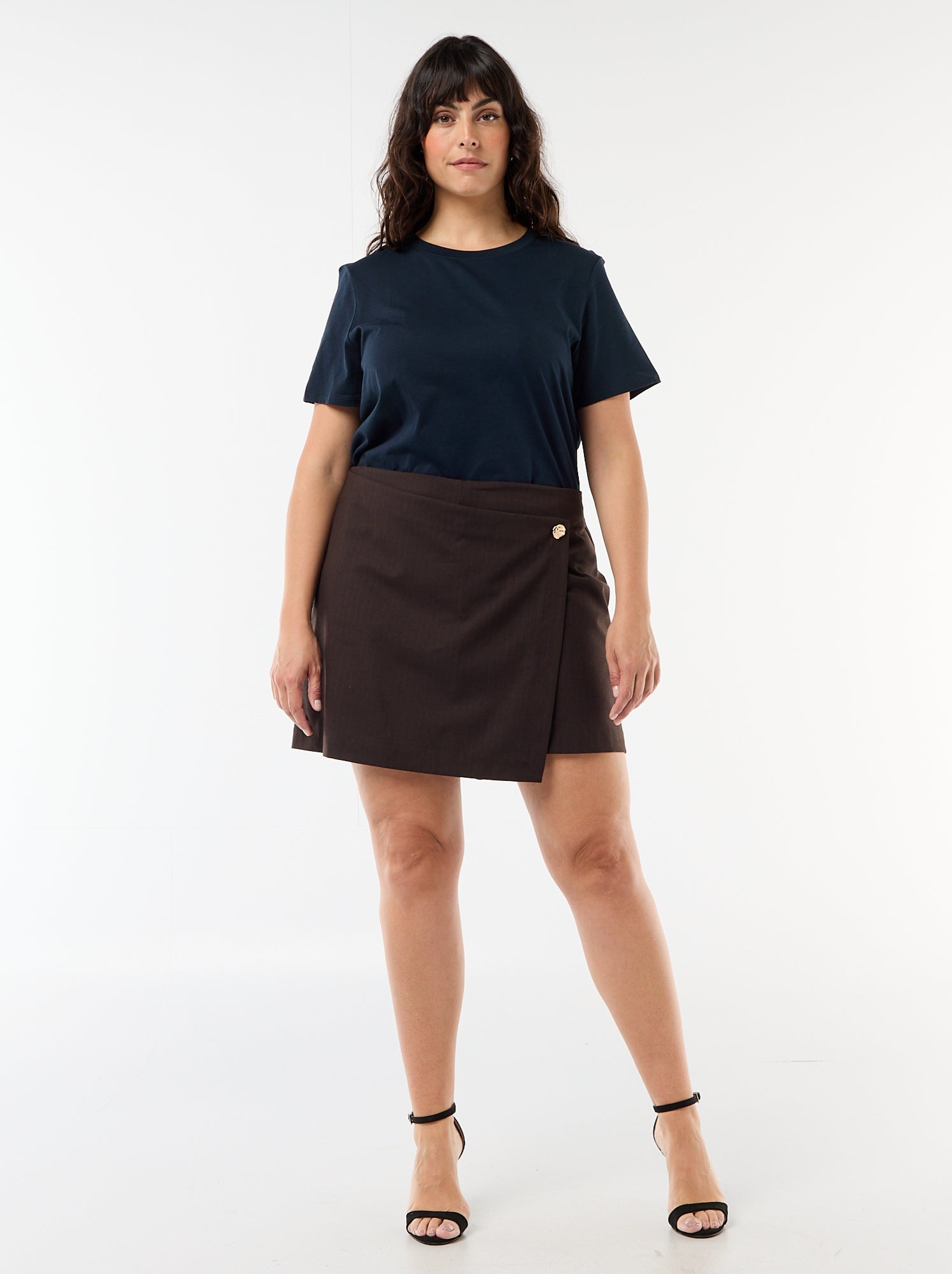 T-shirt en maille jersey manches courtes - Bleu