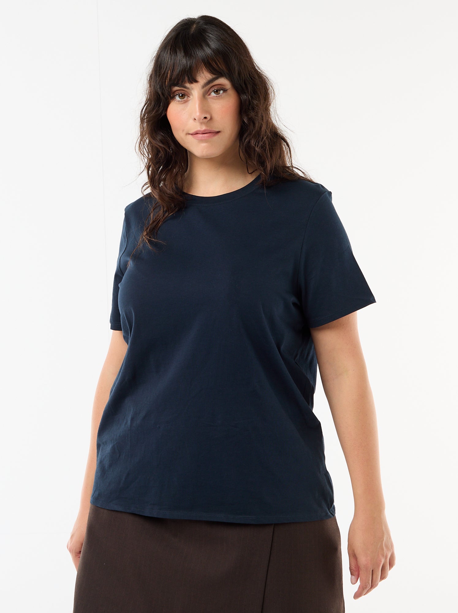 T-shirt en maille jersey manches courtes - Bleu
